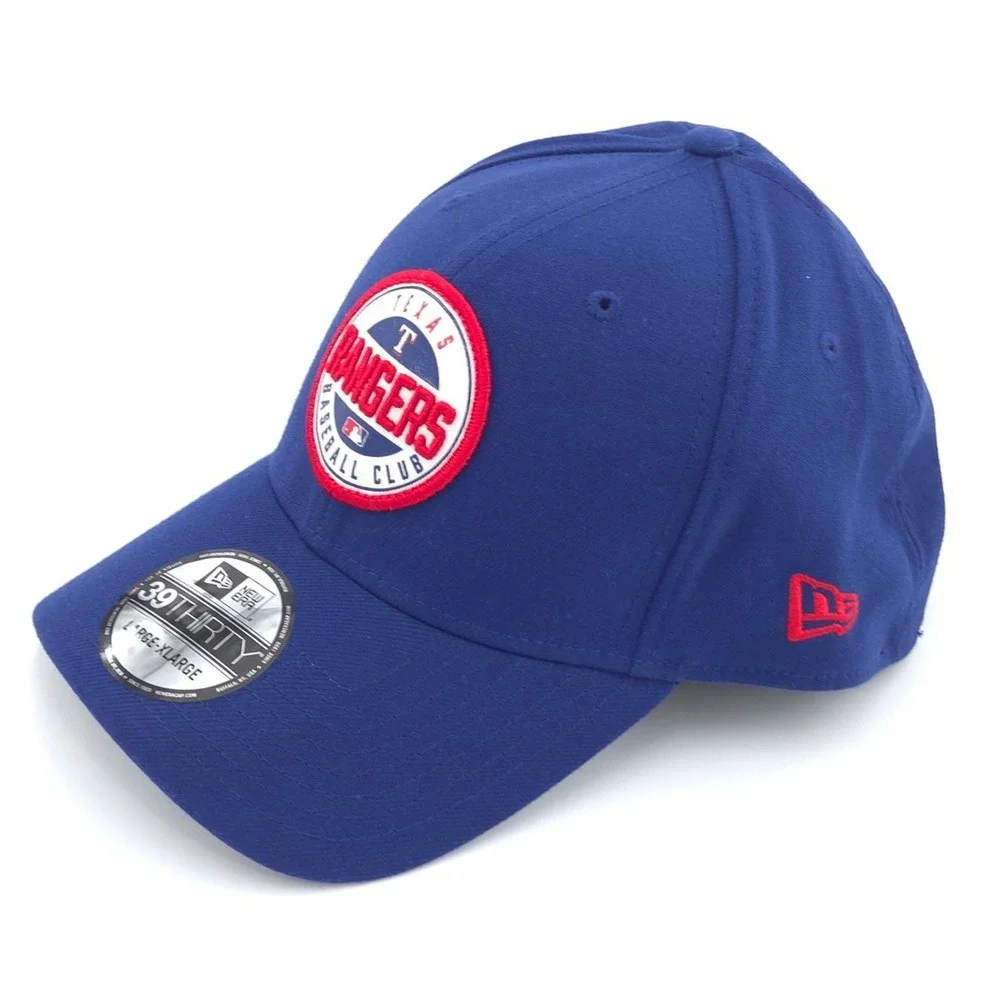 New Era Texas Rangers Hat Mens L/XL Blue 39THIRTY Stretch MLB Baseball Cap NEW